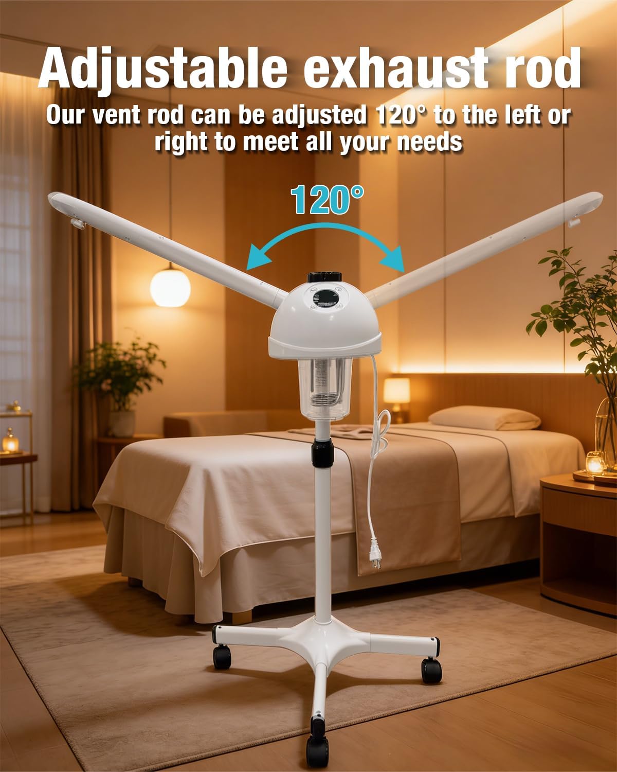 Professional Facial Steamer 3 in 1 Steamer for Face with Hot & Cold Nozzle 5X LED Magnifying Lamp Facial Steamer for Esthetician Beauty Face Equipment Use at Home or Salon