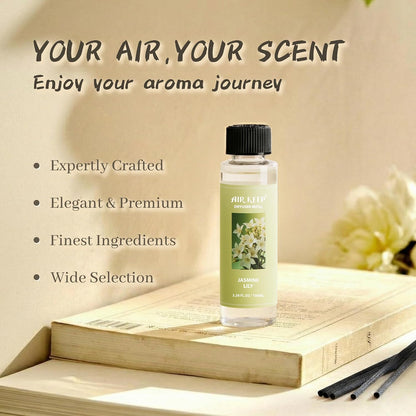 Airkeep Reed Diffuser Set,3.38 fl oz (100 ml) - Clean Linen Oil Diffusers with 8 Reed Sticks,Home Fragrance Reed Diffuser for Bathroom Shelf Decor