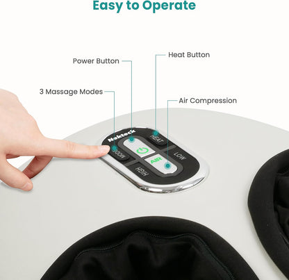 Nekteck Shiatsu Foot Massager with Heat [2026 Upgraded], 3 Modes Deep Kneading Therapy Air Compression, Feet Massage for Plantar Fasciitis, Relaxation Gifts for Men Women Mom Dad Birthday