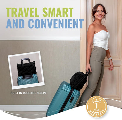 BOACAY Packable Travel Blanket for Airplane, Car - Compact Office Blanket - Portable Pillow for Adults, Kids with Case, Luggage Sleeve, Backpack Clip