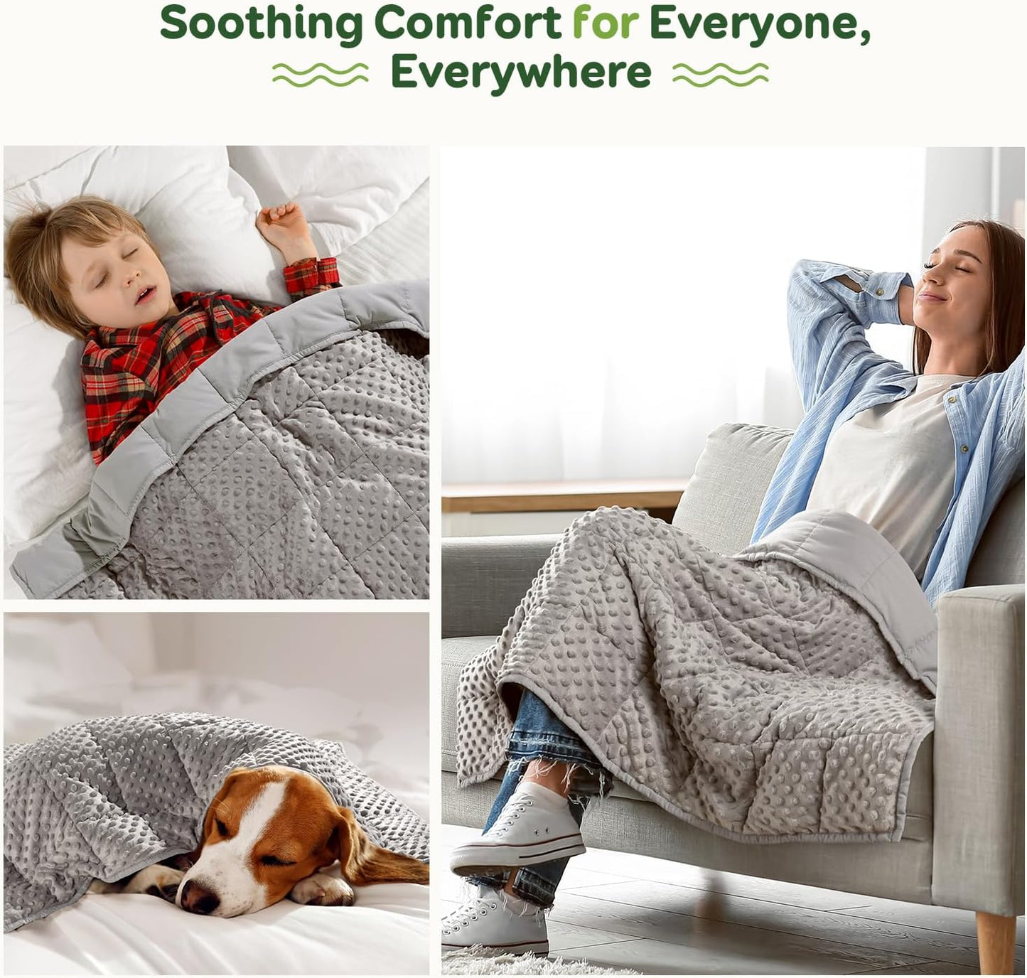 Sivio Weighted Lap Blanket, Weighted Blankets,Soft and Cozy Cooling Heavy Blanket, Calm and Nap, School and Home,2lbs 20 x 30inches, Grey
