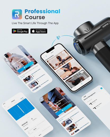 RENPHO Active+ Massage Gun, App-Controlled Guided Courses, Bluetooth