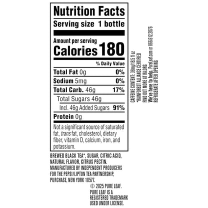 Pure Leaf Iced Tea, Raspberry, Real Brewed Tea, 18.5 Fl Oz Bottles
