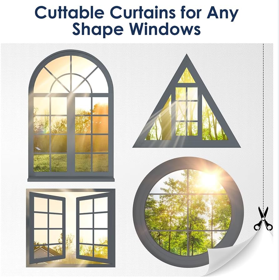 100% Blackout Curtains for Bedroom, 36"x57" Portable Black Out Window Cover