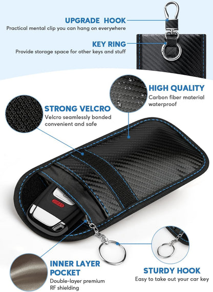 Faraday Bags for Phones, 2 Pack Signal Blocking Pouch