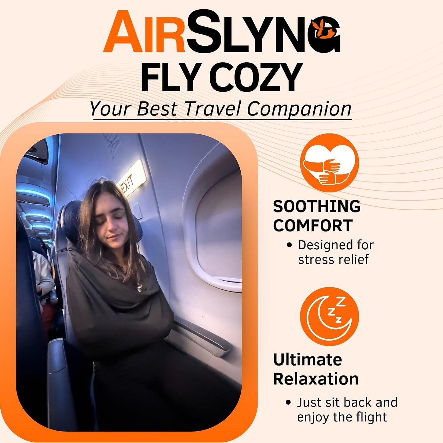 The Slyng-Premium Travel Blanket System – Airplane Sleep Support, Blanket Body Sling for Deep Sleep | Ultra-Soft, Breathable, Compact Carry-On Travel Essential for Long Flights and Car Road Trips