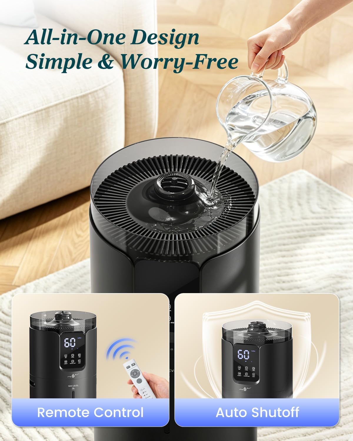 16L Cool Mist Humidifier Large Room Whole House & Commercial 1500 sq.ft