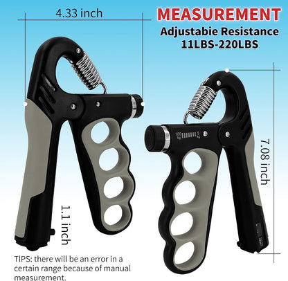 Senston Grip Strength Trainer 2 Pack - Adjustable 11-220Lbs (5-100KG) with Auto Counter, Hand Grip Strengthener, Forearm Exerciser for Athletes, Musicians, Gym, Home, Injury Rehab