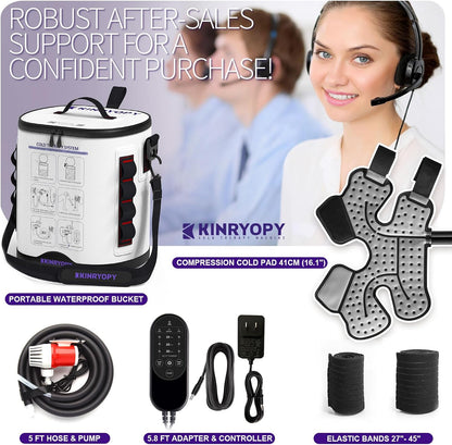Cold Therapy Machine for Shoulder with Programmable Timer, Portable Ice Machine for Shoulder After Surgery, Lightweight Replacement Recovery System, Cryotherapy Pain Relief w/Compression Pad
