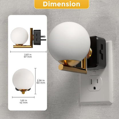 L LOHAS LED Night Lights Plug into wall, Amber Night Light with Adjustable Brightness, Plug in NightLight with Auto Light Sensor, Wall Sconce-Style Design Night Light for Bathroom,Hallway, 2 Pack