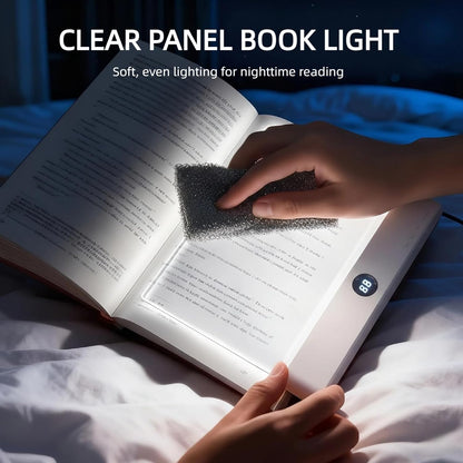 Rechargeable Flat Book Light with 3 Colors & Timer, Dimmable Book Page Light for Reading in Bed at Night, Portable Reading Light, Great for Adults and Book Lovers (White)