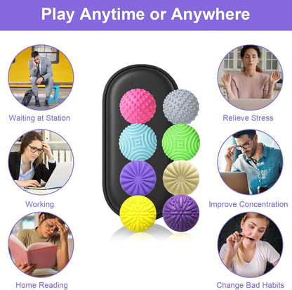 BUSOHA Silicone Fidget Balls - 4 Pack Fidget Toys Adults Sensory Toys Stress Balls for Adults Teens Gifts for Calming,Autism and ADHD Office