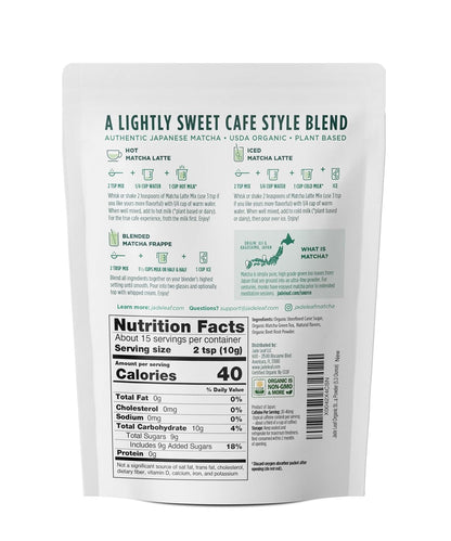 Jade Leaf Matcha Organic Matcha Latte Mix - Bulk Value Size - Lightly Sweet Japanese Matcha Powder with Organic Cane Sugar for Café Style Blend, 35.3 Ounce / 1000g (Pack of 1)