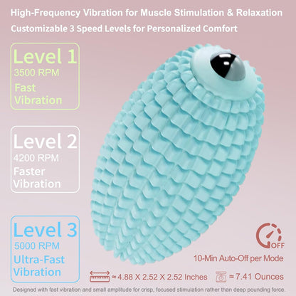 Vibrating Massage Ball for Full Body Relaxation, Silicone Trigger Point Massager Ball for Back, Neck, Foot, Muscle Recovery, Portable Rechargeable Massage Roller, 3 Vibration Modes (Black)