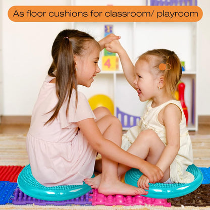 Amylove 6 Pcs Wiggle Seat Inflated Wobble Cushion for Sensory Kid 13 Inch Balance Disc Kids Flexible Seating Exercise Sensory Pad Chair Cushion for Classroom Office School (Bright)