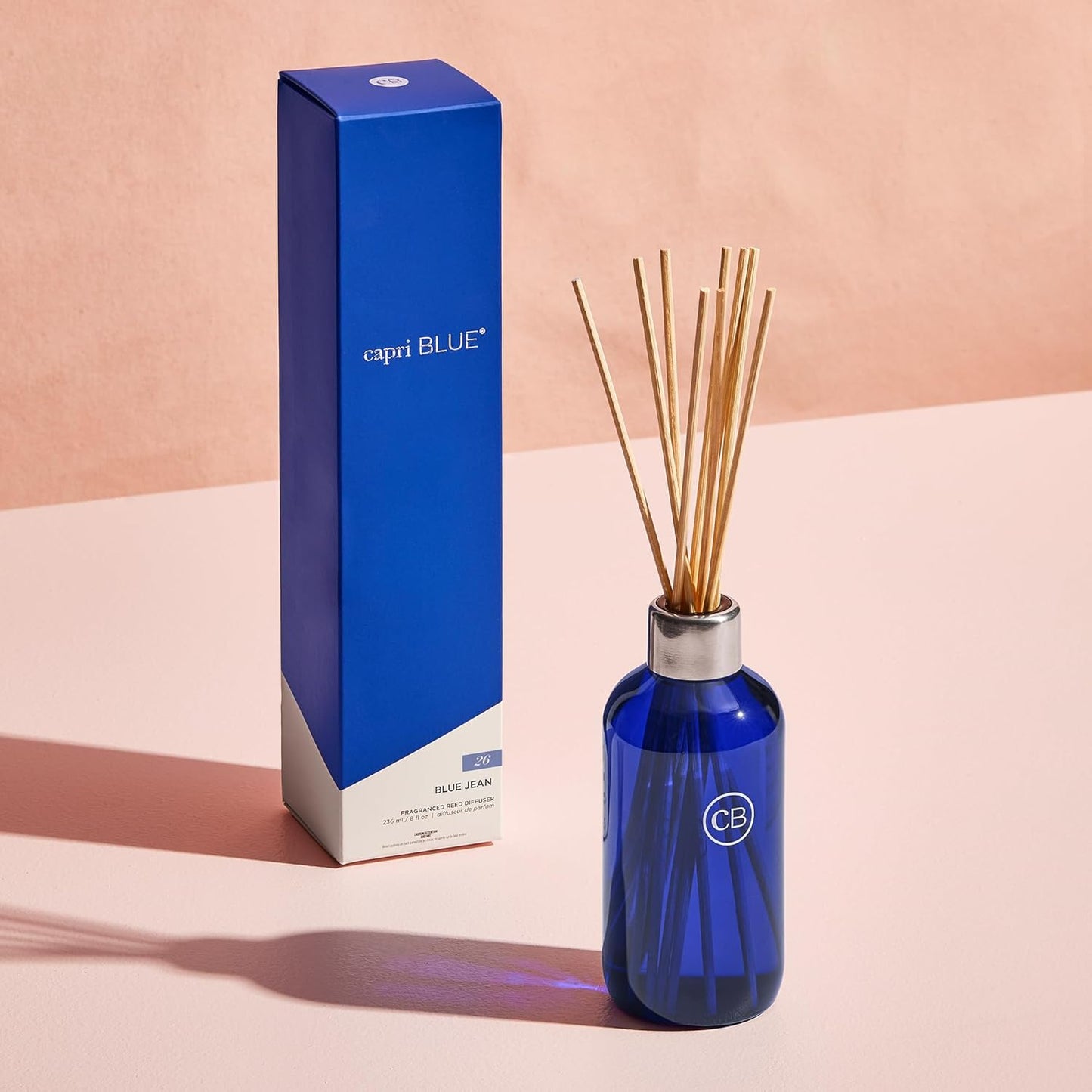 Capri Blue Volcano Reed Diffuser Set, Includes Reeds, Fragrance Oil, and Glass Bottle for Home Décor, Room Fresheners, White (8 Fl Oz)