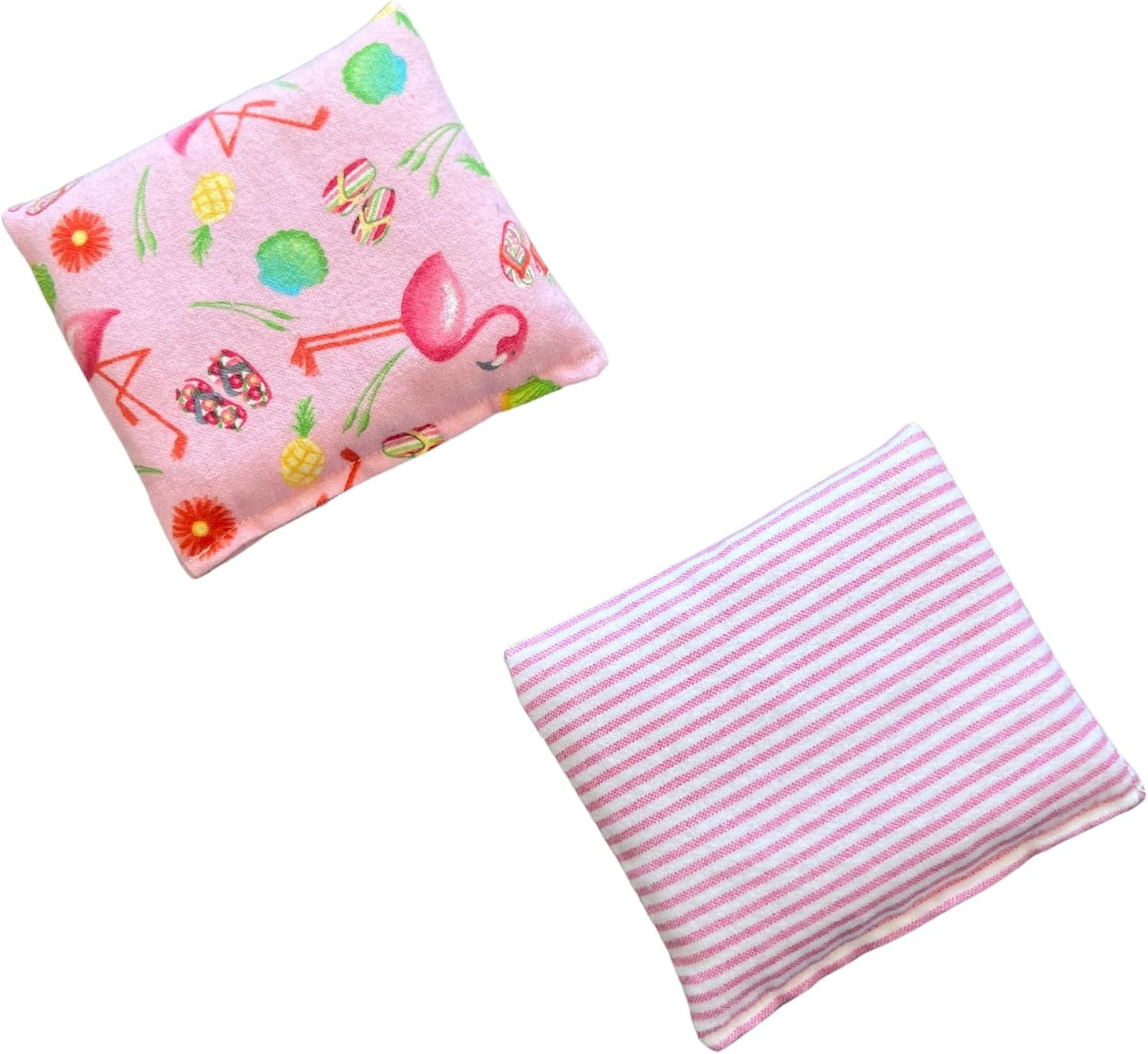 HOME COMFORT Ultra Mini Microwavable Heating & Cooling Pads - 100% Natural Rice 2-Pack (4.5” X 5”) (Pink Combo 3)