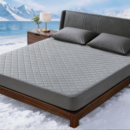 Cooling Mattress Pad for Hot Sleepers Noiseless Mattress Protector Bed Cooling Pad 3X Breathable Mattress Topper Q-Max 0.45 Cool Touch, 3D Mesh Deep Pocket Bed Cooling Cover Grey Full