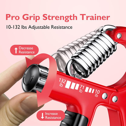 FitBeast Grip Strengthener Forearm Strengthener, Adjustable Hand Grip for Strength Training & Rehabilitation, 10-132 lbs Resistance, Ideal for Athletes and Physical Therapy
