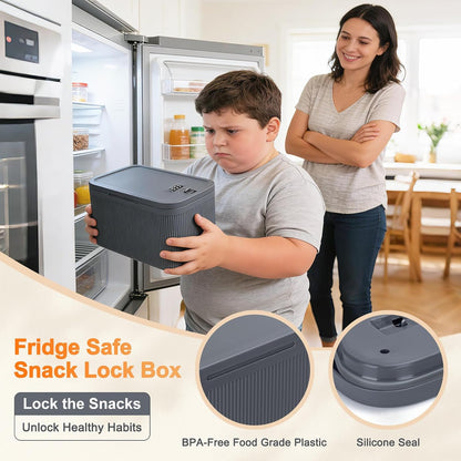 Lockable Storage Box, Small Lock Box with Combination Code for Phone/Medicine Safe/Food Home/Refrigerator/Office/Personal Items/Travel/Gift,9.25 x 5.04 x 3.62’’