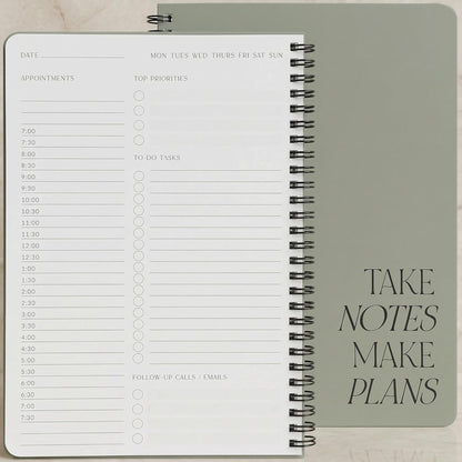 Beautiful Daily Planner And Notebook With Hourly Schedule - Aesthetic Spiral To do List Notepad to Easily Organize Your Work Tasks And Appointments - The Perfect Office Supplies For Women
