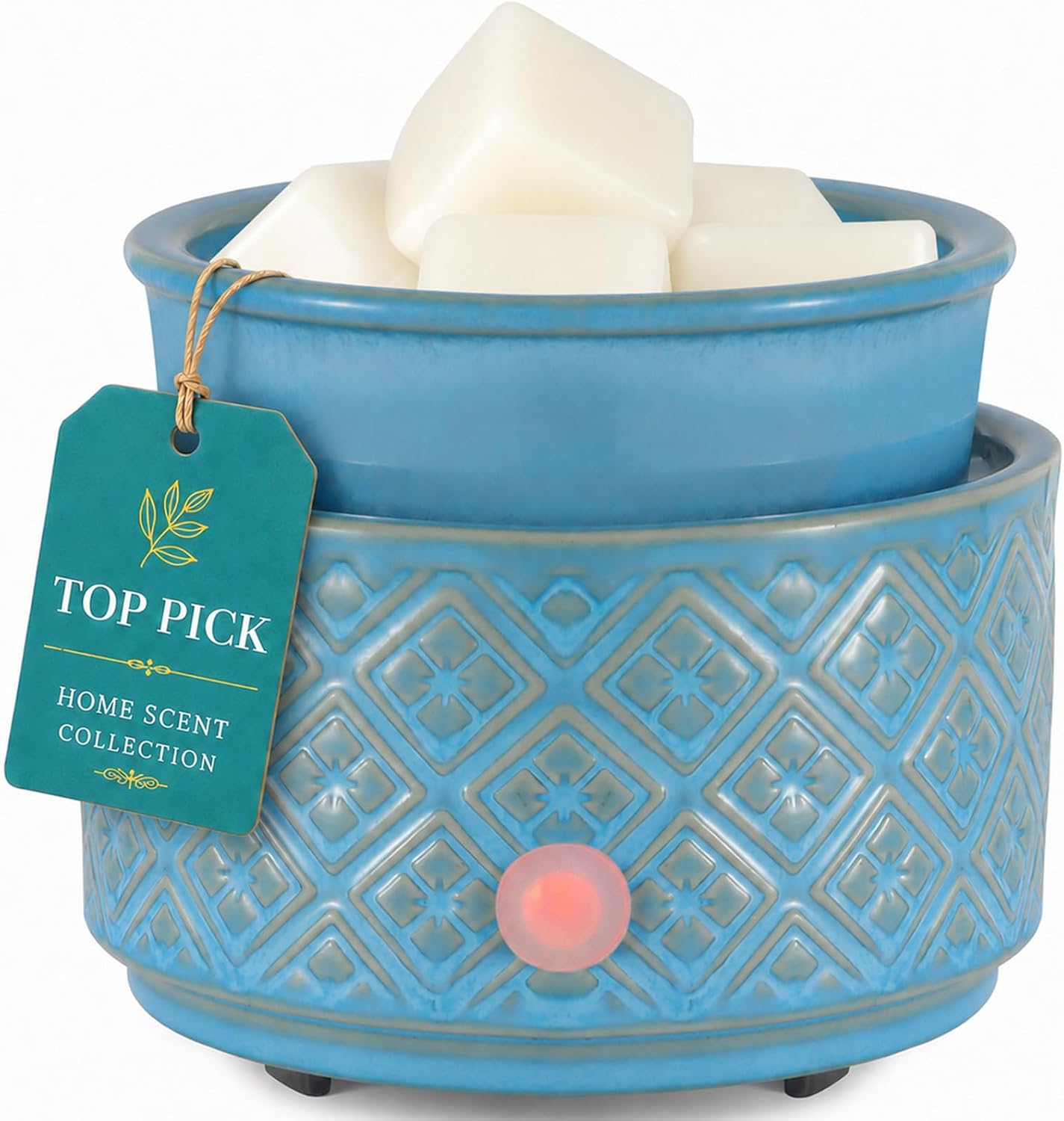 mocosa Ceramic Wax Warmer Wax Melt Warmer for Scented Wax 3-1 Electric Candle Warmer Home Fragrance Wax Burner for Mom Women(White-Fan Shaped)