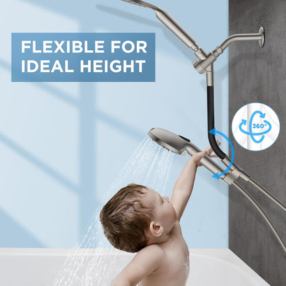 MakeFit Dual Filtered Rain Shower Head Combo, High Pressure Handheld Shower Head with Adjustable Bar - Rainfall Shower Head And Showerhead with Filter for Hard Water - Removes Chlorine