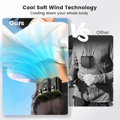 coldSky Upgraded Waist Fan 5 Speeds Clip On Fan, 24 Hrs Cooling for Outdoor