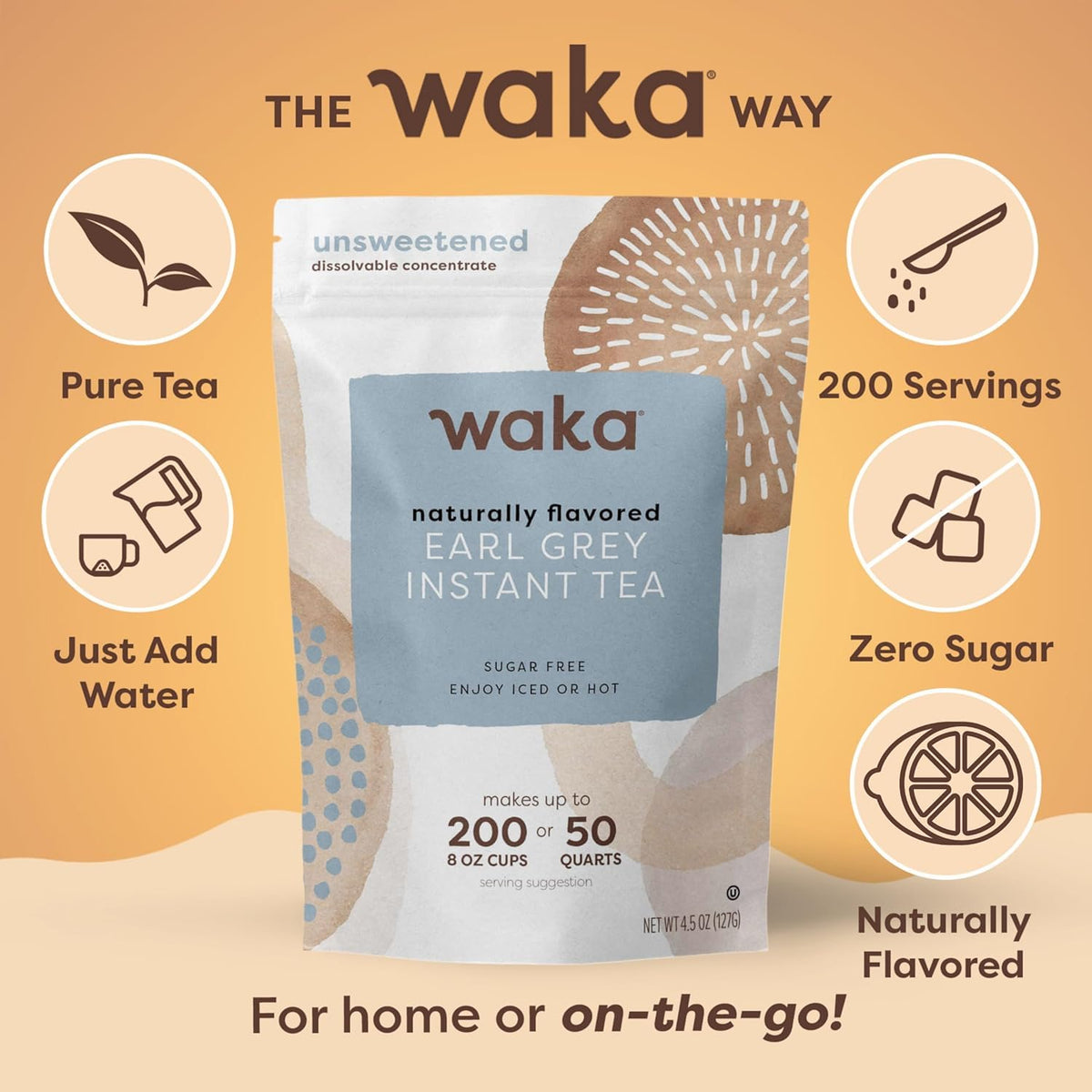 Waka Earl Grey Tea Powder for Baking & Lattes, Instant, 4.5 oz
