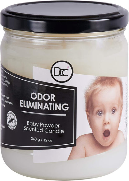 Vanilla Bean Odor Eliminating Highly Fragranced Candle - Eliminates 95% of Pet, Smoke, Food, and Other Smells Quickly - Up to 80 Hour Burn time - 12 Ounce Premium Soy Blend - Colors A