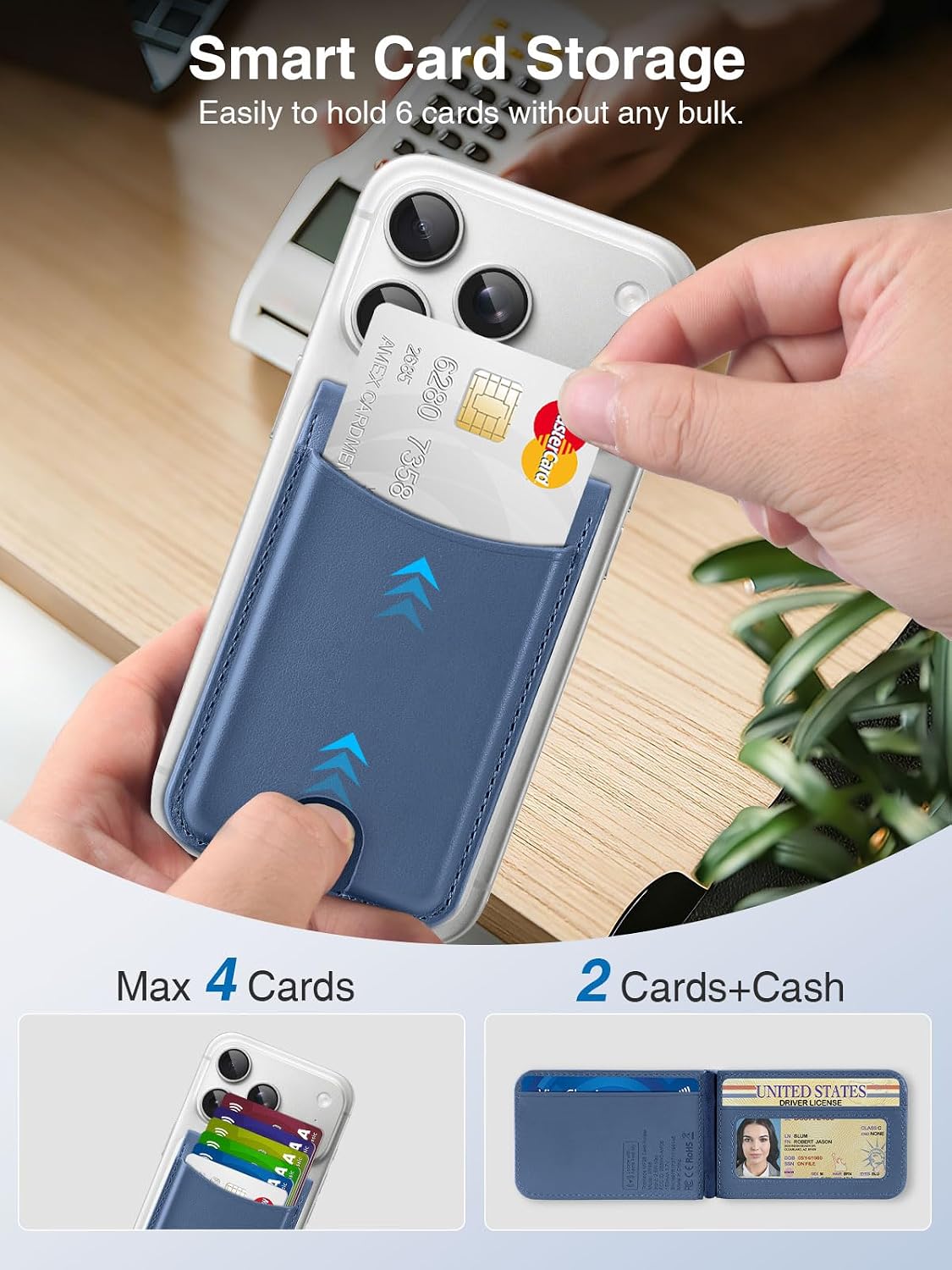 TopMade for MagSafe Wallet Works with Find My, Strongest Magnetic Wallet