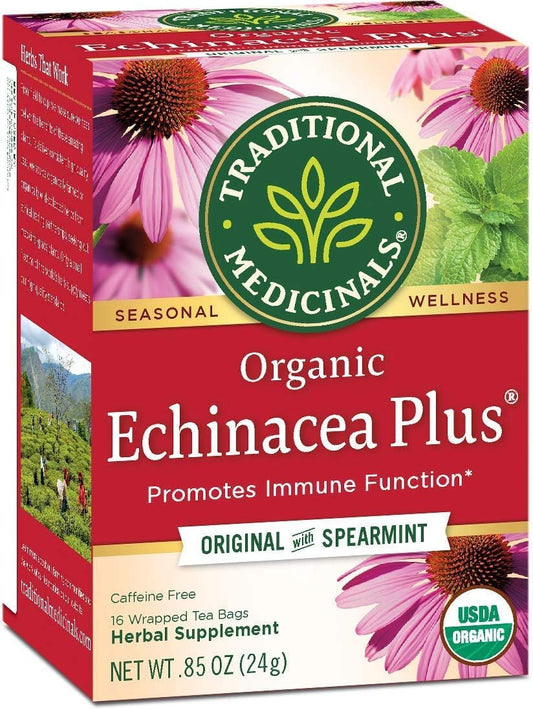 Traditional Medicinals Organic Echinacea Plus Herbal Tea - 16 Tea Bags - Case of 6