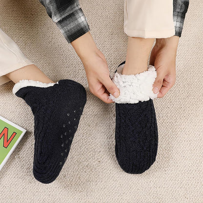 Unisex Fluffy Fuzzy Warm Slipper Socks for Men Women, Thick Fleece Lined Non-Slip Socks Indoor Floor