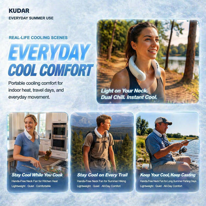 Neck Air Conditioner with Semiconductor Cooling Plate, 7000mAh Rechargeable Wearable Neck Fan with 3 Speeds, 0.79 lb Lightweight Hands-Free Portable Cooler for Hot Flashes, Office, Travel & Outdoor