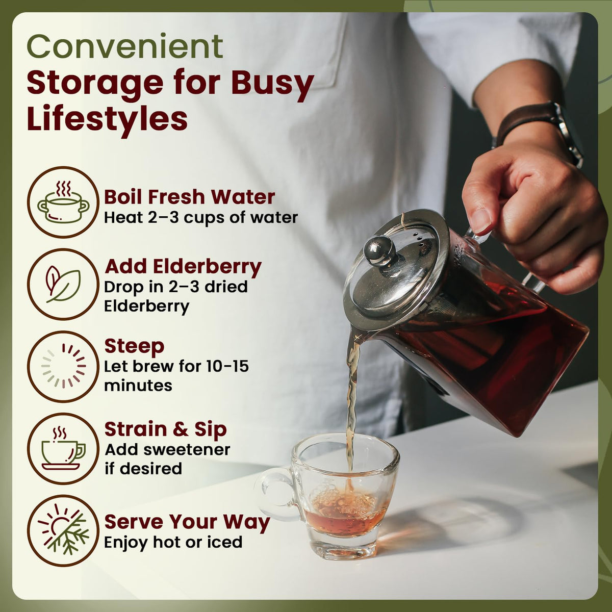 Organic Way Dried Elderberry Whole - Herbal Tea (4 Oz)