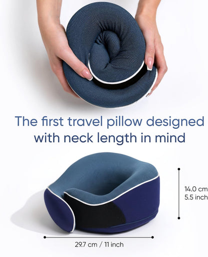 Proglobe Travel Neck Pillow for Airplanes, Long Haul Flight Kit, Grey