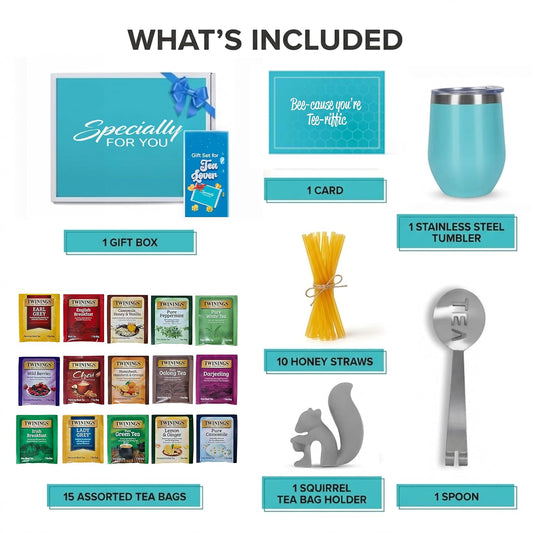 Modern Elegance Tea Tumbler Gift Set for Women, Teal