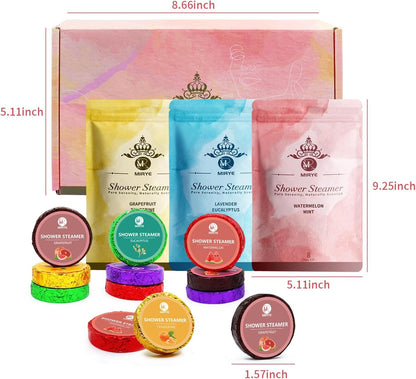 18-Pack Shower Steamers Aromatherapy, Self Care Birthday Gifts for Women Men, 6 Scented Organic Shower Bombs with Natural Essential Oils Relaxation Home SPA, Travel Essentials, Appreciation Gifts