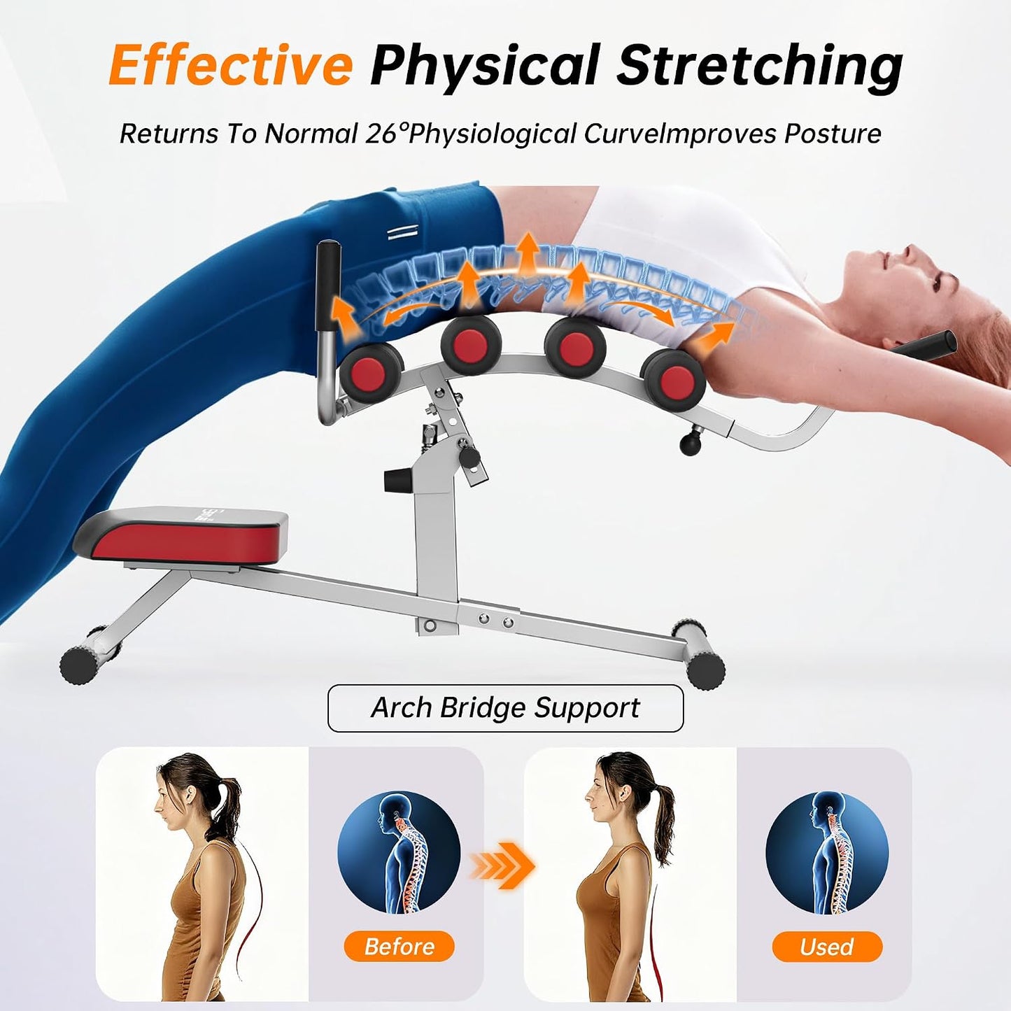 seanleecore Inversion Table for Back Pain Relief - 350lbs Capacity, Improve Posture and Spinal Health - Ideal for Home and Gym Use