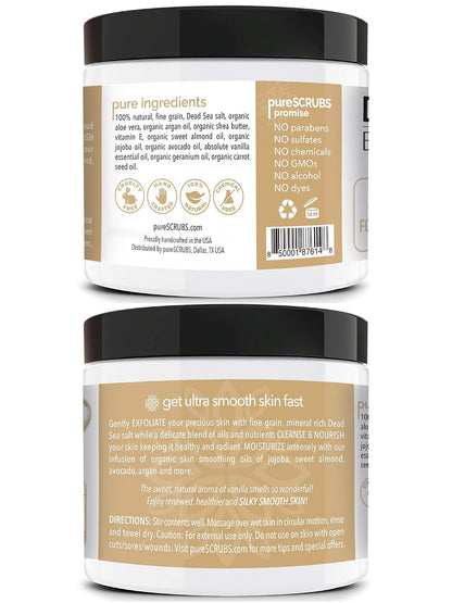 pureSCRUBS Premium Cucumber Body Scrub Set, Exfoliating Dead Sea Salt Scrub | Ultra Skin Smoothing, Deeply Moisturizing, Shower Scrub for Women, Softens Rough, Dry Skin, Includes Loofah, Spoon & Soap