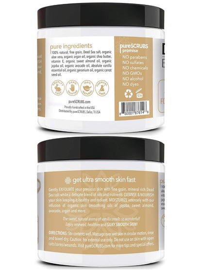 pureSCRUBS Premium Cucumber Body Scrub Set, Exfoliating Dead Sea Salt Scrub