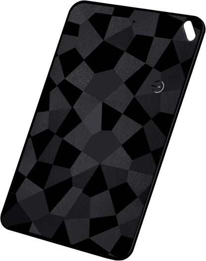 Ultra-Thin Smart Tracking Card, iOS and Android Compatible, Bluetooth Wireless Rechargeable, Water Resistant, Wallet Finder with Geometric Black Design