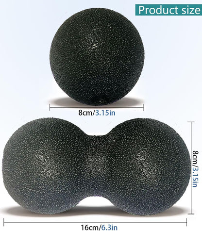 Peanut Massage Ball, Double Lacrosse Foam Roller for Physical Therapy, Firm | Deep Tissue Exercise, Myofascial Release, Muscle Knots Acupoint Relief, Trigger Point Tool for Neck Back Feet Waist Pain