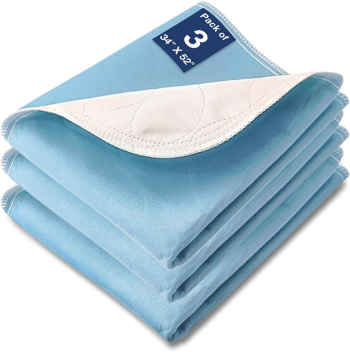 Bed Pads Washable Waterproof, 52" x 34" (2 Pack) Incontinence Bed Pads, Waterproof Mattress Protector & Washable Pee Pads, Perfect for Adults, The Elderly and Pets