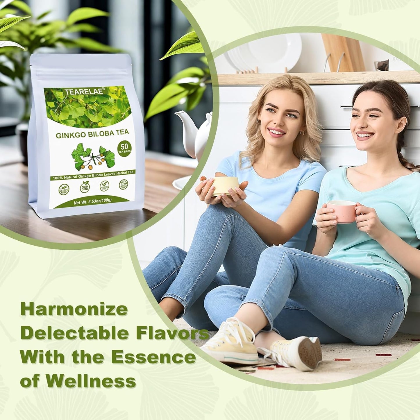 TEARELAE Lemon Balm Tea Bag, 1.5g X 50 Count | Premium Natural Lemon Balm Leaf, Caffeine-free, Non-GMO, Soothing & Mellow, Healthy Tea During Leisure Time & For Relaxation