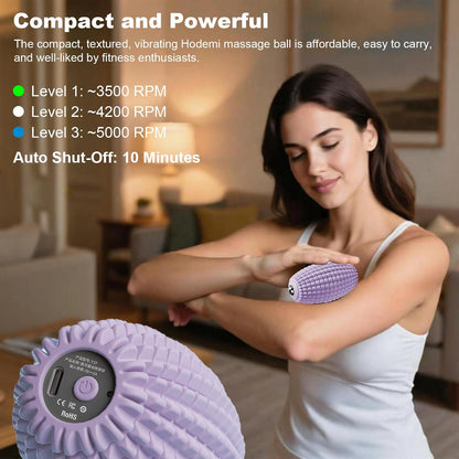 HODEMI Vibrating Massage Ball Roller with Rolling Head, 3 Speeds, Black