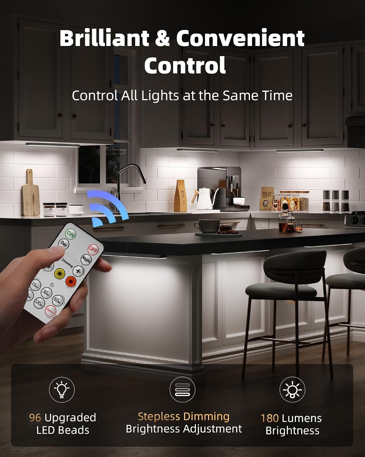 EZVALO Under Cabinet Lighting with Charging Station, Motion Sensor Lights