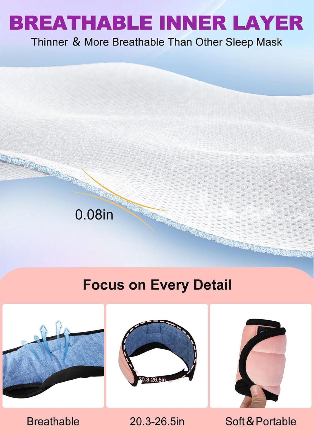TOPOINT Sleep Mask with Headphones Bluetooth 5.4 Wireless, Sleep Headphones Earphones Earbuds with Microphone HD Speakers Music, Blackout Eye Mask for Sleeping Travel Meditation Men Women Cool Gadgets