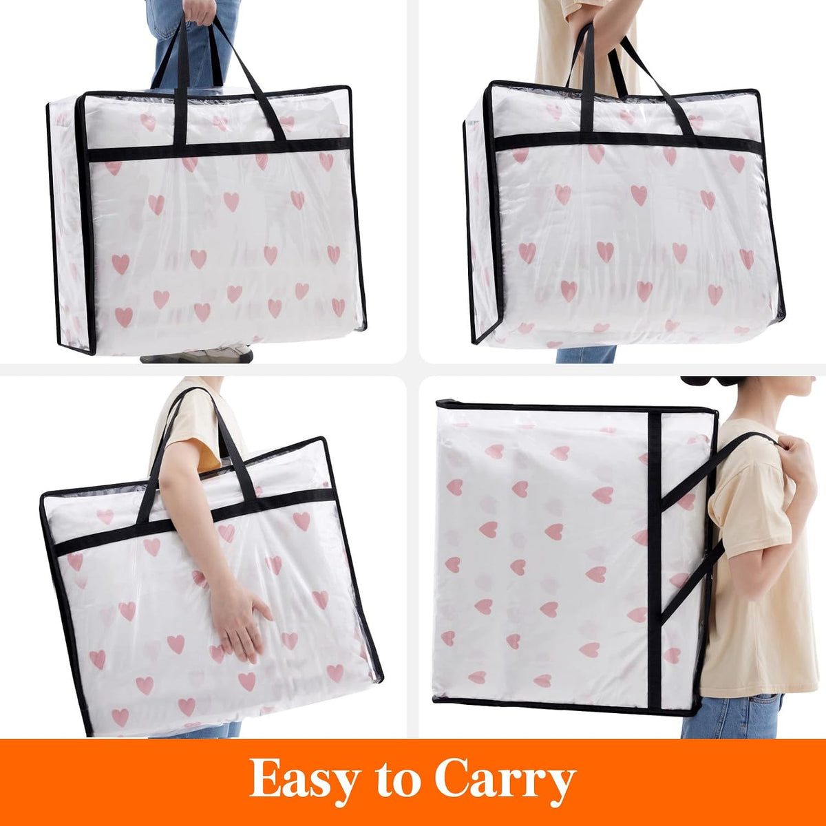 Lifewit 45L Clear Clothes Storage Bags,Plastic Foldable Blanket Storage Bag