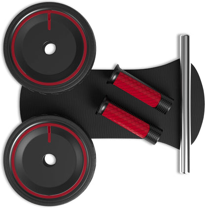 READAEER Ab Roller Wheel, Heavy Duty Workout Equipment for Home Gym, Professional Metal Handle with Rubber Surface Abdominal Exercise Wheel for Strength Training, Ab Wheel with Knee Pad